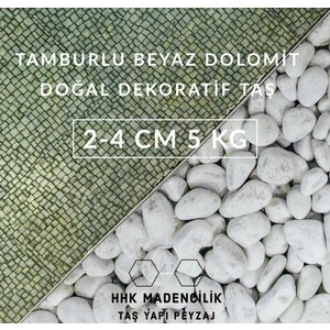 Hhk Beyaz Dolomit Doğal Dekoratif Taş 2-4 Cm 5 Kg