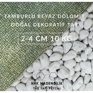Hhk Beyaz Dolomit Doğal Dekoratif Taş 2-4 Cm 10 Kg