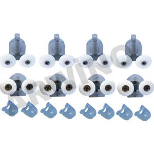 Arwino 8 Adet Set Kırılmaz! Duşakabin Tekerleği Cam Kabin Duş Tekeri Krom +Fren Mekanizmaları Teker Takımı