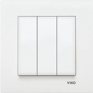 Viko Karre/Meridian Beyaz Üçlü Anahtar Mekanizma Çerçeve Hariç