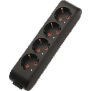 Multi-Let Siyah Dörtlü Priz Topraklı Klemensli Çocuk Korumalı