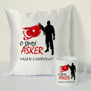Nil Hediye Asker Kupa Bardağı ve Dekoratif Kırlenti