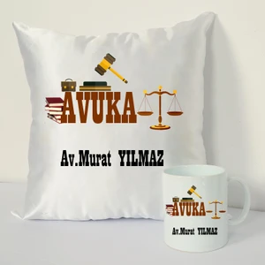 Nil Hediye Avukat Kupa Bardağı ve Dekoratif Kırlenti