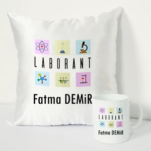 Nil Hediye Laborant Bardağı ve Dekoratif Kırlenti 2