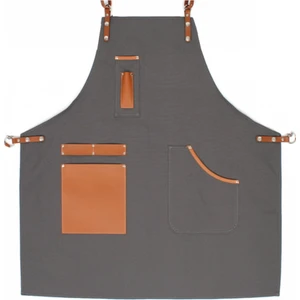 Medusa Forma Askılı Önlük Şef Barista Aşçı Kuaför Tattoo Garson Önlüğü Gri