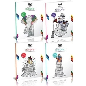 Çocuklar İçin Mandala Boyama Seti-4 Kitap