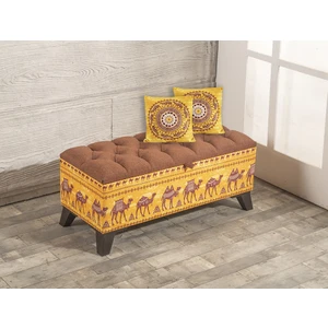 Armi Puf Kapitoneli Camel Sandıklı Puf - 2 Kırlent-SP04-18