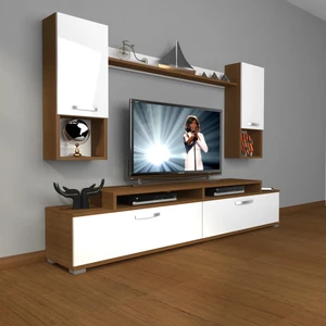 Ekoflex 5da Mdf Tv Ünitesi Tv Sehpası Ceviz Beyaz