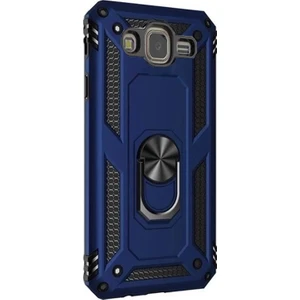 Case Street  J7 Core Kılıf Tank Vega Standlı Yüzüklü Mıknatıslı + Nano Glass Lacivert