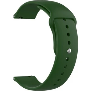 Case Street Amazfit Bip Kordon Mat Düz Renkli Silikon Koyu Yeşil