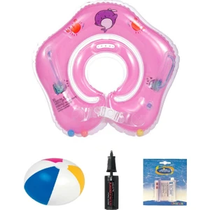 Bebek Yüzme Boyun Simidi Pembe Tatil Seti