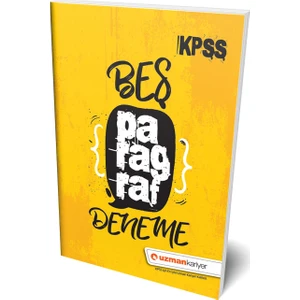 Uzman Kariyer Yayınları KPSS Paragraf 5 Deneme