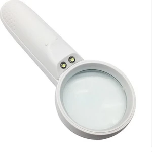 Işıklı 3x 2 LED El Tipi Büyüteç Mercek 75 mm
