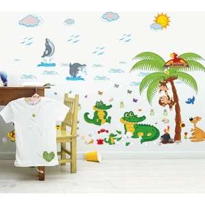 Crystal Kids Bebek Çocuk Odası Sevimli Timsah Hayvanlar Duvar Sticker