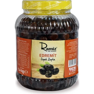 Edremit Tipi Iri Boy Az Tuzlu Akhisar Siyah Yuvarlama Zeytin 1,4 kg