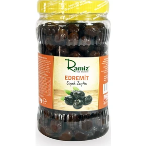 Edremit Tipi Iri Boy Az Tuzlu Akhisar Siyah Yuvarlama Zeytin 1 kg