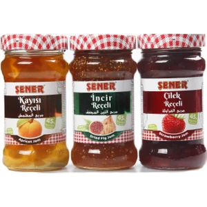 3 'lü Çilek - Incir - Kayısı Reçeli - 380 gr