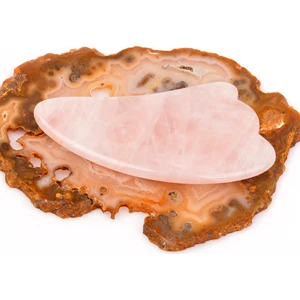 Taş Sandığı Pembe Kuvars Taşı Gua Sha Masaj Aleti