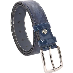 Lacivert Rugan Suni Deri Desenli 3.5 cm Klasik Kemer - 8005-80