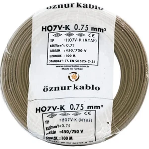 0,75 mm2 H05V-K Nyaf Kablo 100 m Kahverengi