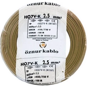 2,5 mm2 Nyaf H07V-K Bakır Kablo 100 m Kahverengi