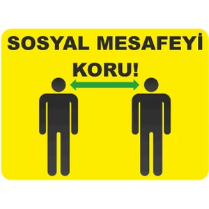 Sticker Atölyesi Sosyal Mesafe Sticker - 21015