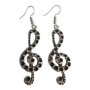 Gümüş Kaplama Antik Notalı Küpe