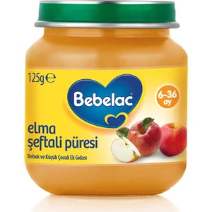 Kavanoz Maması Elma Şeftali Püreli 125 gr 6-36 Ay Bebekler İçin Sağlıklı Besin