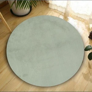 Balat Halı Dekoratif Açık Gri Peluş Yumuşak Yuvarlak-Oval Halı