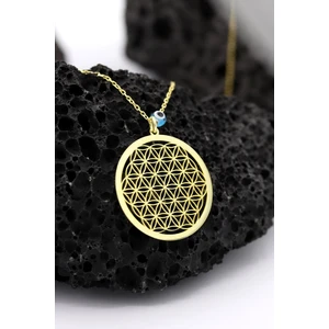 Akyüz Gümüş Yaşam Çiçeği Altın Yaldızlı Gümüş Kolye 195