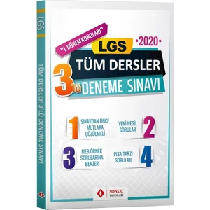 Sonuç Yayınları LGS Tüm Dersler 3'lü Deneme Sınavı
