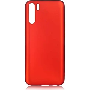 Tekno Grup Oppo Reno 3 Kılıf Mat Premium Silikon Kılıf + Cam Ekran Koruyucu Kırmızı