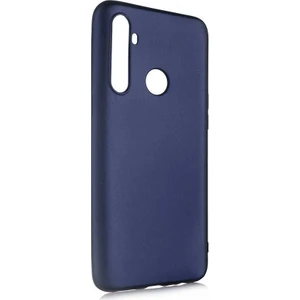 Tekno Grup Realme 6i Kılıf Mat Premium Silikon Kılıf + Cam Ekran Koruyucu Lacivert