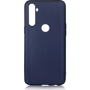Tekno Grup Realme C3 Kılıf Mat Premium Silikon Kılıf + Cam Ekran Koruyucu Lacivert