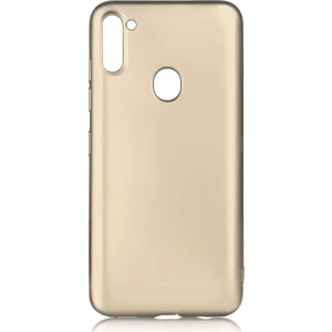 Tekno Grup Samsung Galaxy A11 Kılıf Mat Premium Silikon Kılıf + Cam Ekran Koruyucu Gold