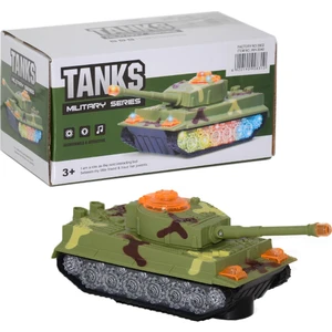 Canda Oyuncak Pilli Işıklı Sesli Çarp Dön Oyuncak Tank