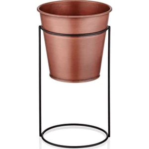The Mia Galvaniz 27 cm Bakır Kaplama Ayaklı Çiçeklik GLV0333