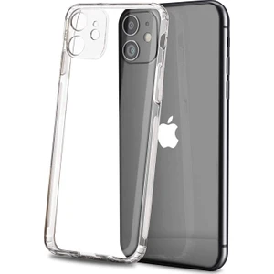 Apple iPhone 11 Tıpalı Kamera Korumalı Şeffaf Premier Kılıf + Tam Kaplayan Ekran Koruyucu