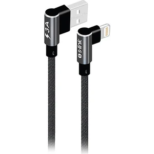 S-link Swapp SW-C657 3A - 15cm iPhone Uyumlu Lightning Gri Kılıflı Metal -L- Kablo