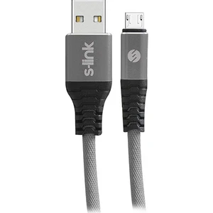 S-link Swapp SW-KC61MG 1m 2.4A Micro Usb Kılıflı Gri Data + Şarj Kablosu