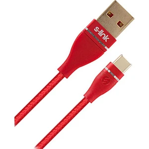 S-link Swapp SW-C740 1M 3A Type-C Kırmızı Şarj Kablosu