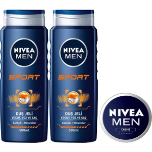 Duş Jeli Sports 500 ml x 2 Adet + Men Krem 30 ml