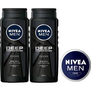 Men Deep Dimension Erkek Duş Jeli 500 ml x 2 Adet + Men Krem 30 ml