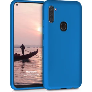 Matte Silicone Samsung Galaxy A11 Kılıf Mavi