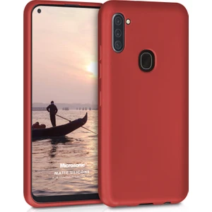 Matte Silicone Samsung Galaxy A11 Kılıf Kırmızı