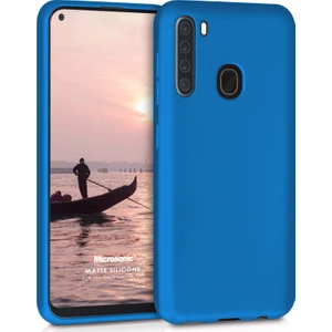 Matte Silicone Samsung Galaxy A21 Kılıf Mavi