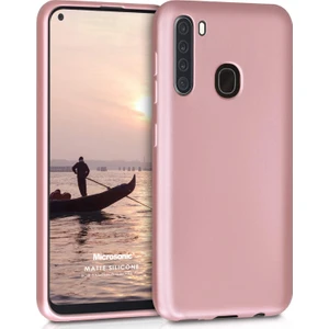 Matte Silicone Samsung Galaxy A21 Kılıf Rose Gold