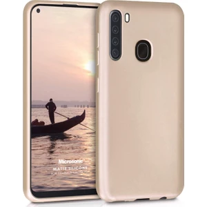 Matte Silicone Samsung Galaxy A21 Kılıf Gold