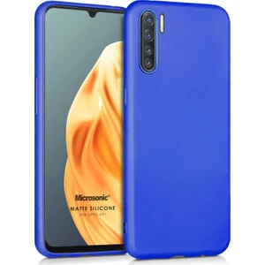 Matte Silicone Oppo A91 Kılıf Mavi