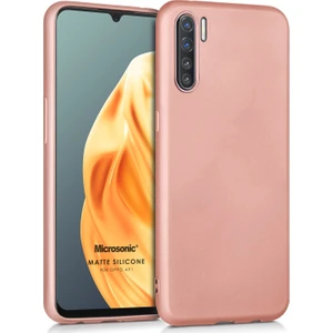Matte Silicone Oppo A91 Kılıf Rose Gold